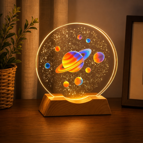 Solar System Acrylic LED Lamp || USB Obtained