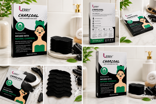 LERRY Charcoal Nose Pore Strips Pack of 10 for Clear Skin