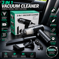 Portable 2 in 1 Handheld Vacuum Cleaner Rechargeable Vacuum & Blower for Car Home Office Cleaning with Washable Filter