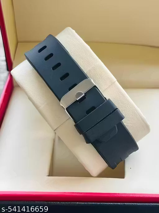 Professional Edge Silicone strap date watch for Men Analog Watch - For Men BLACK