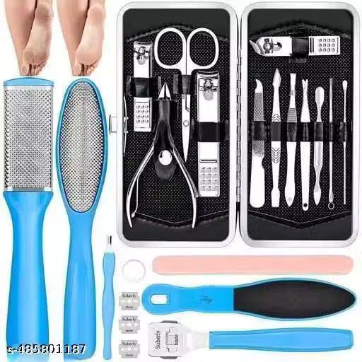 Pedicure Kits - Callus Remover for Feet, 23 in 1 Professional Manicure Set Pedicure Tools Stainless Steel Foot Care, Foot File Foot Rasp Dead Skin for Women Men Home Foot Spa Kit, Blue